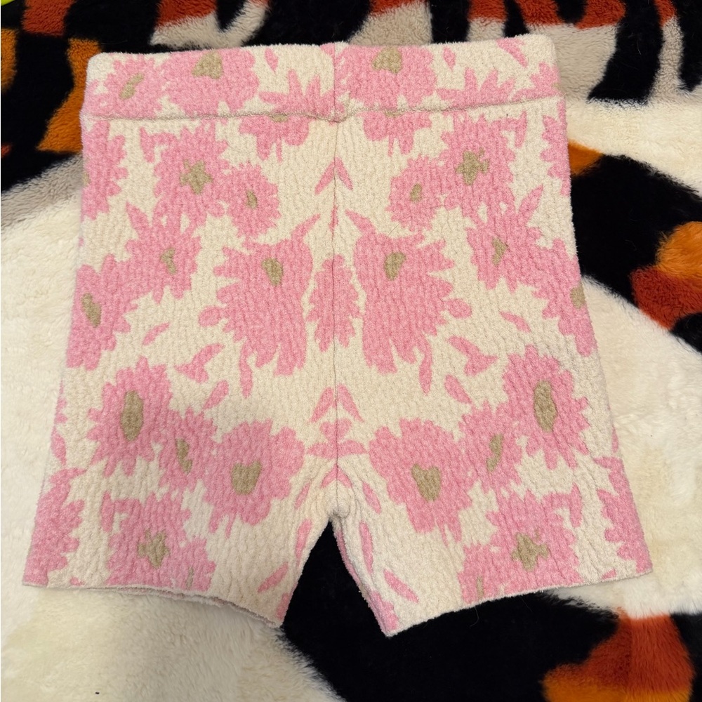 Jacquemus Pink and Cream Floral High Waist Shorts